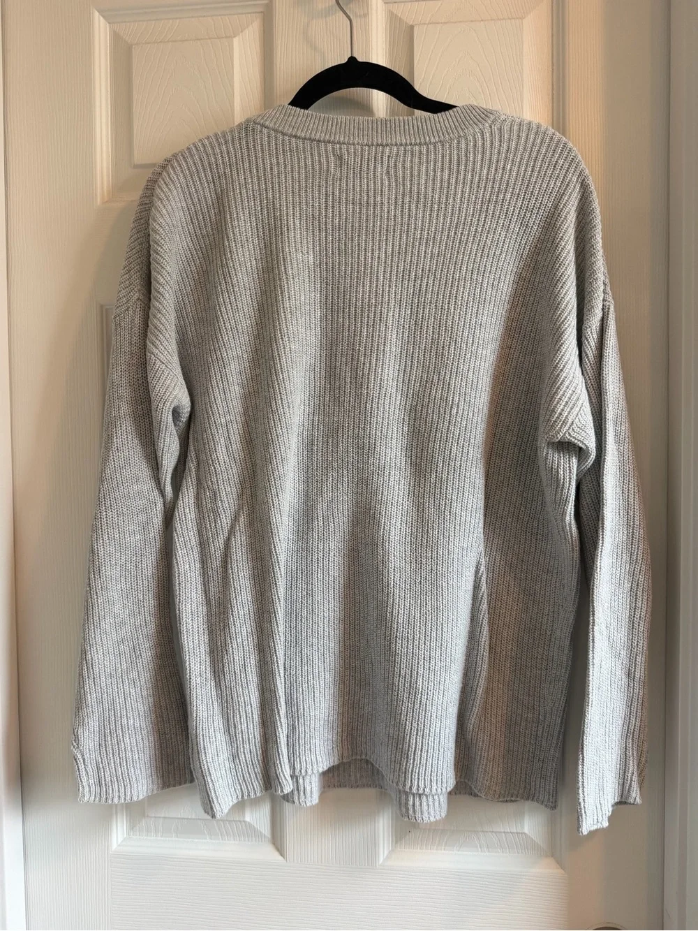 Light Gray Ribbed Henley Pullover